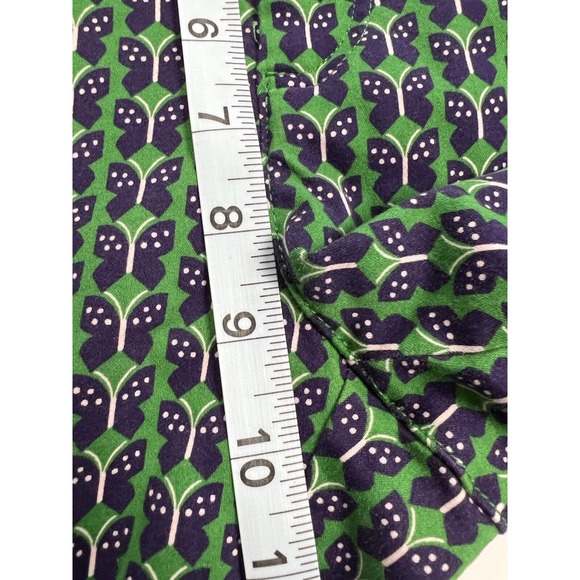 by Anthropologie The Essential Slim Trouser Pant Blue Green Butterfly Print 8 - Picture 7 of 8